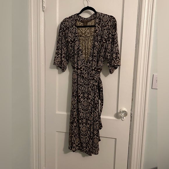 Merona Size 20W brown printed faux wrap dress - Picture 4 of 5